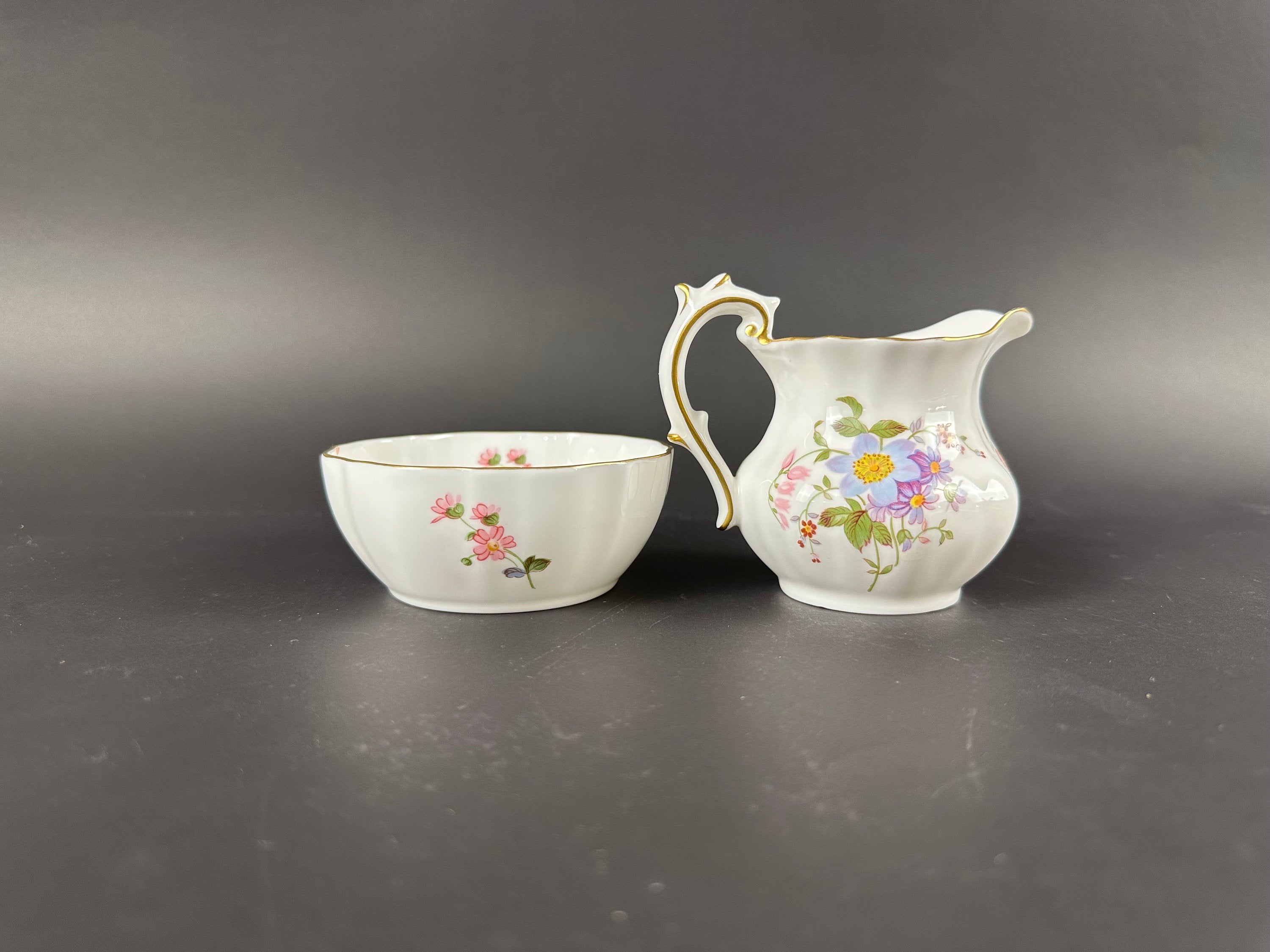 Royal Crown Derby Derby Posies Creamer and Open Sugar Bowl