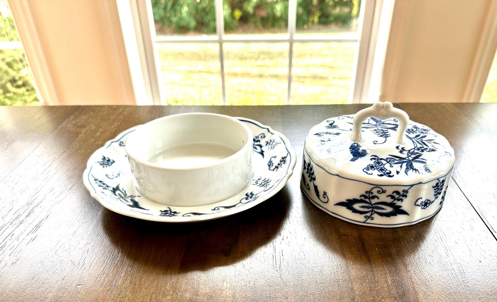 Blue Danube Round Covered Butter Dish