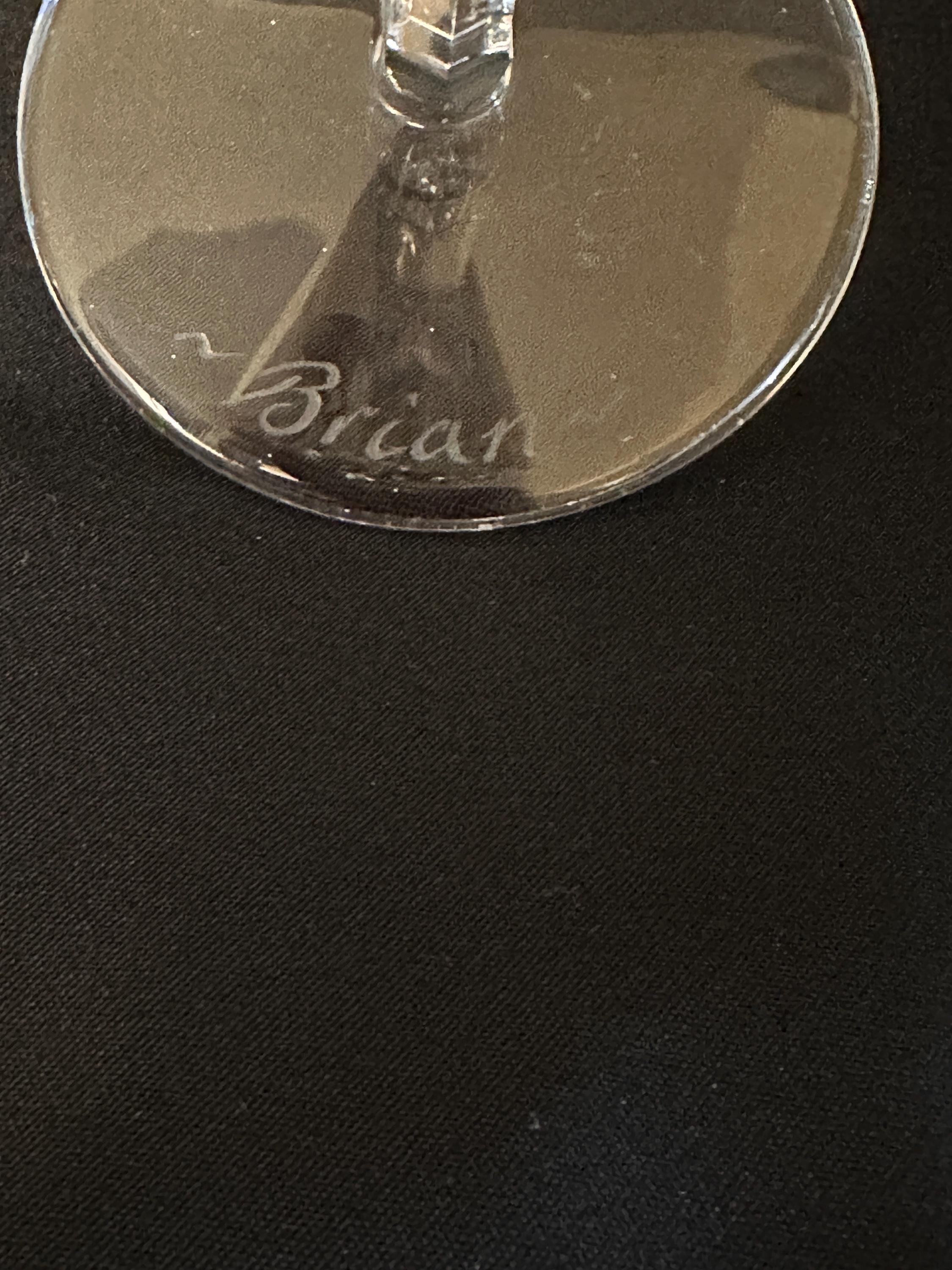 Waterford Millennium Toasting Flutes Engraved for “Brian”