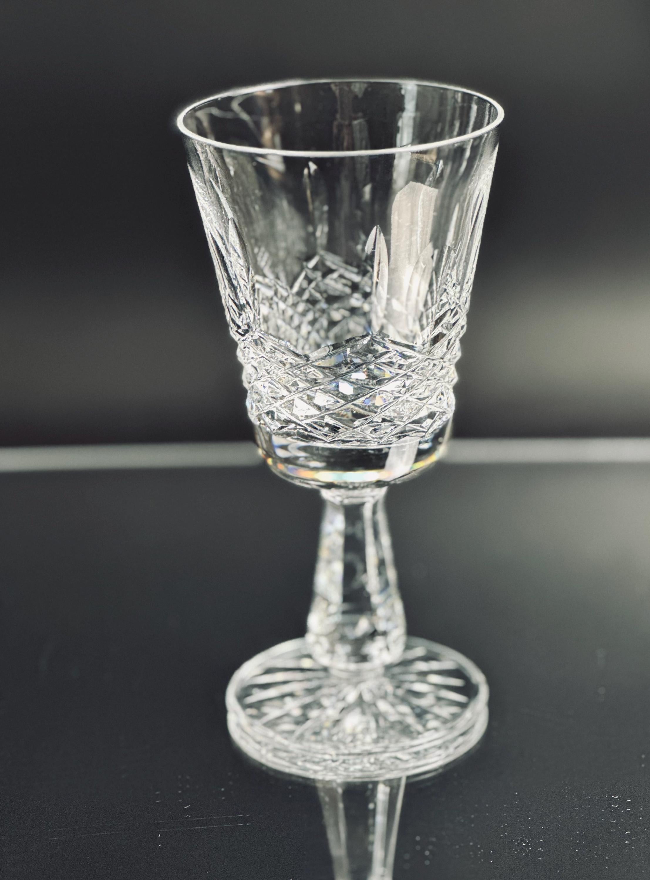 Set of Four Waterford Crystal Kenmare Claret Wine Glasses