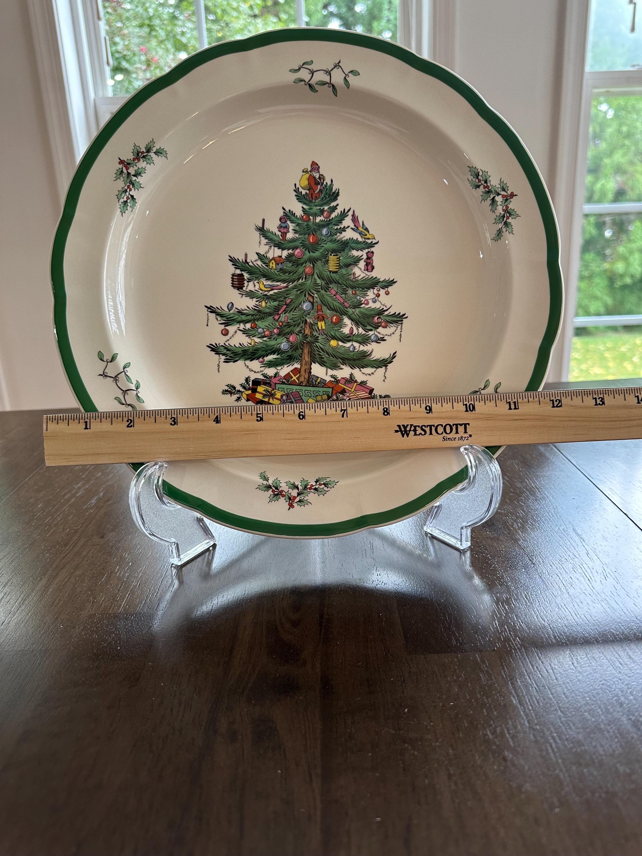 Spode Christmas Tree Round Platter Scalloped Chop Plate