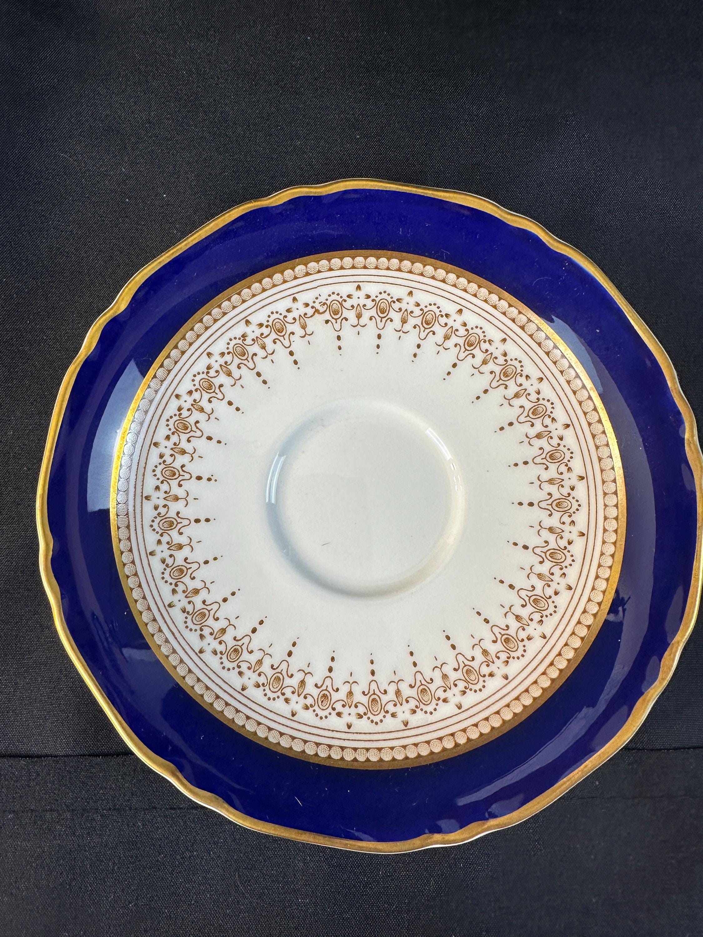 5 Royal Worcester Regency Blue Saucers