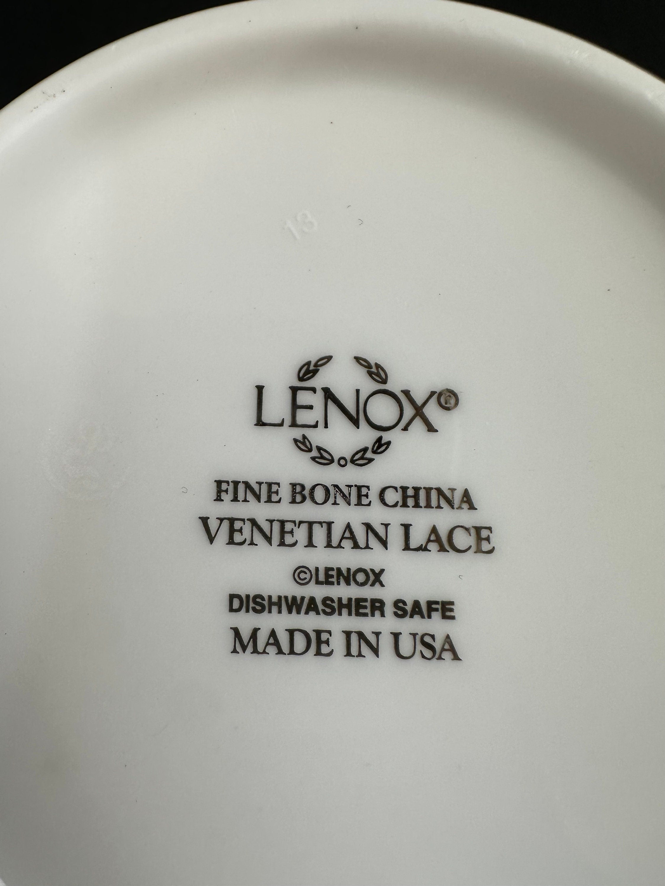 4 Lenox Venetian Lace Teacups and Saucers