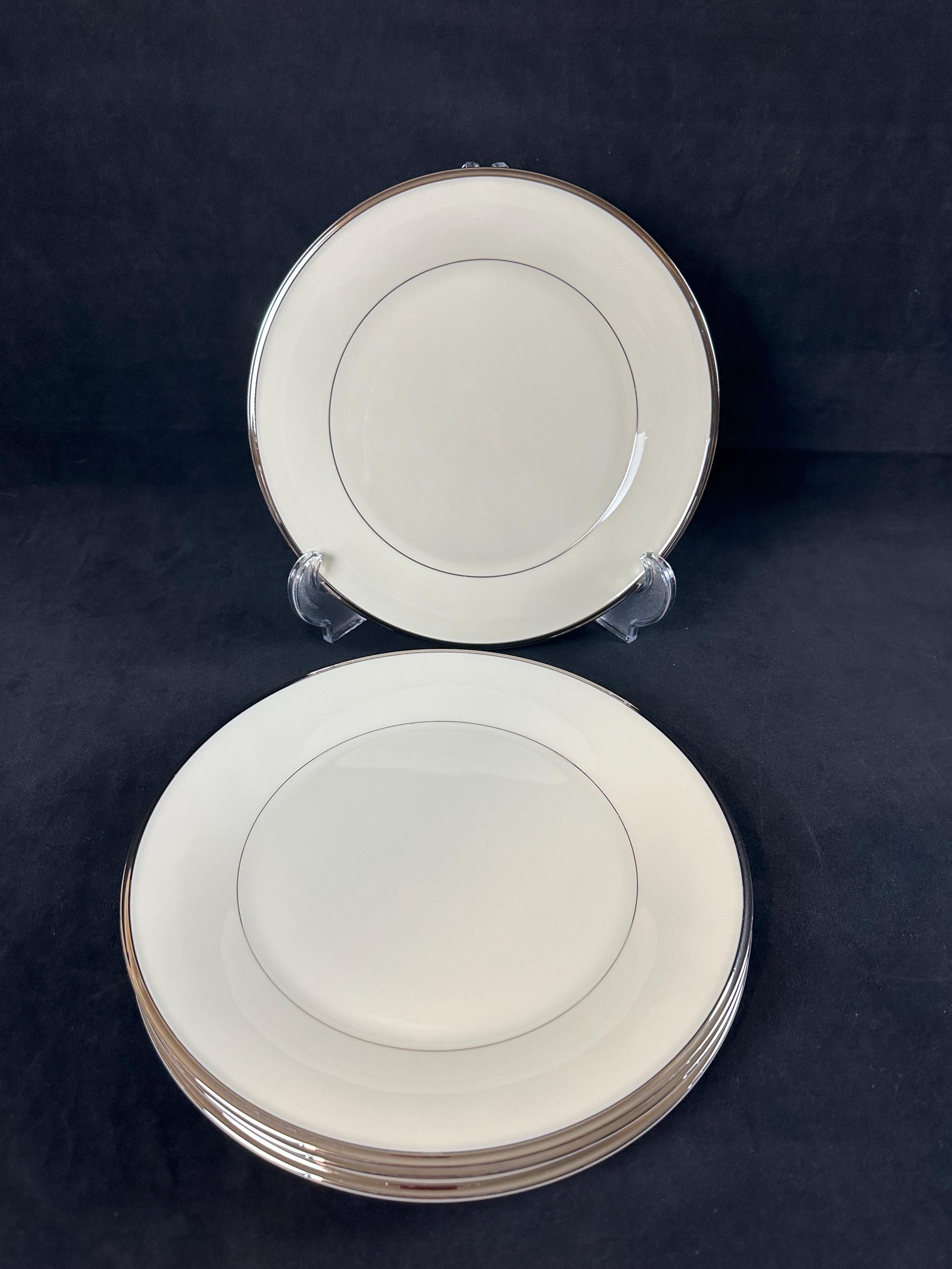 4 Lenox Solitaire Dinner Plates
