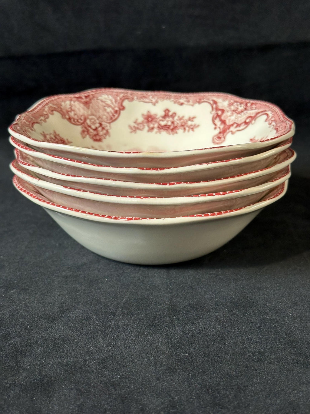 5 Johnson Brothers Old British Castles Square Cereal Bowls