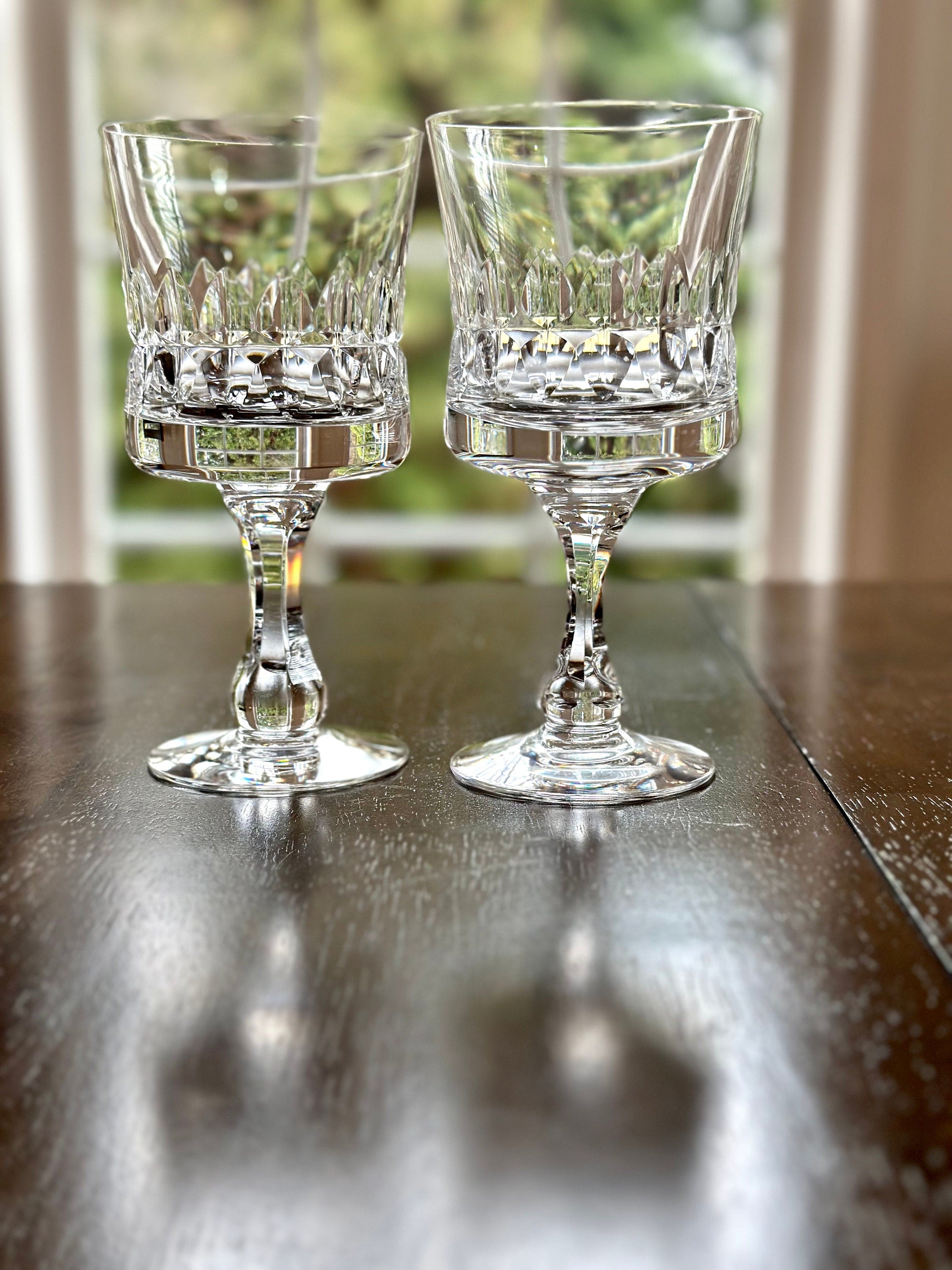 2 Kosta Boda Prince White Wine Glasses