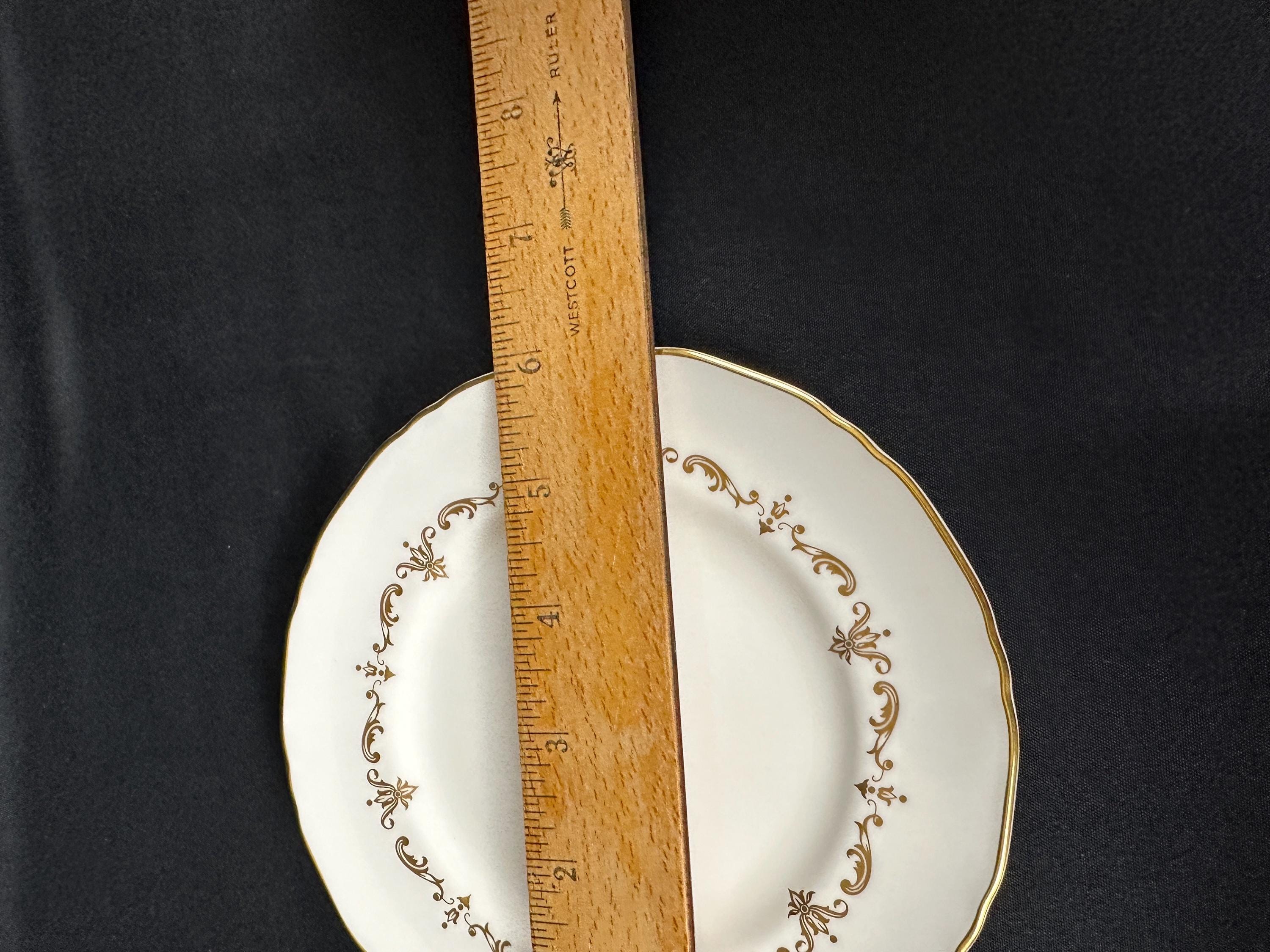 6 Royal Worcester Gold Chantilly Bread Plates