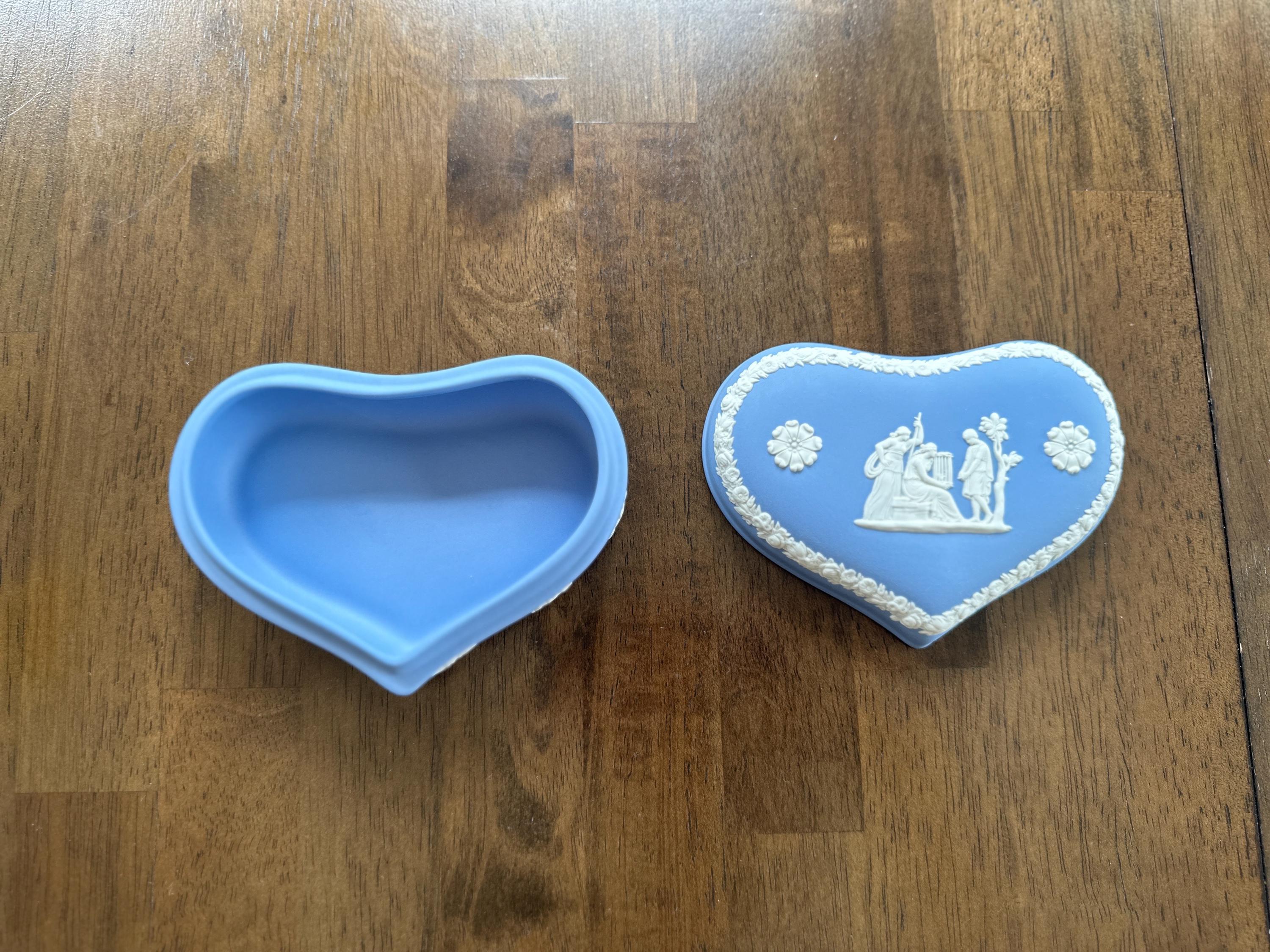 Wedgwood Jasperware Heart Shaped Trinket Box