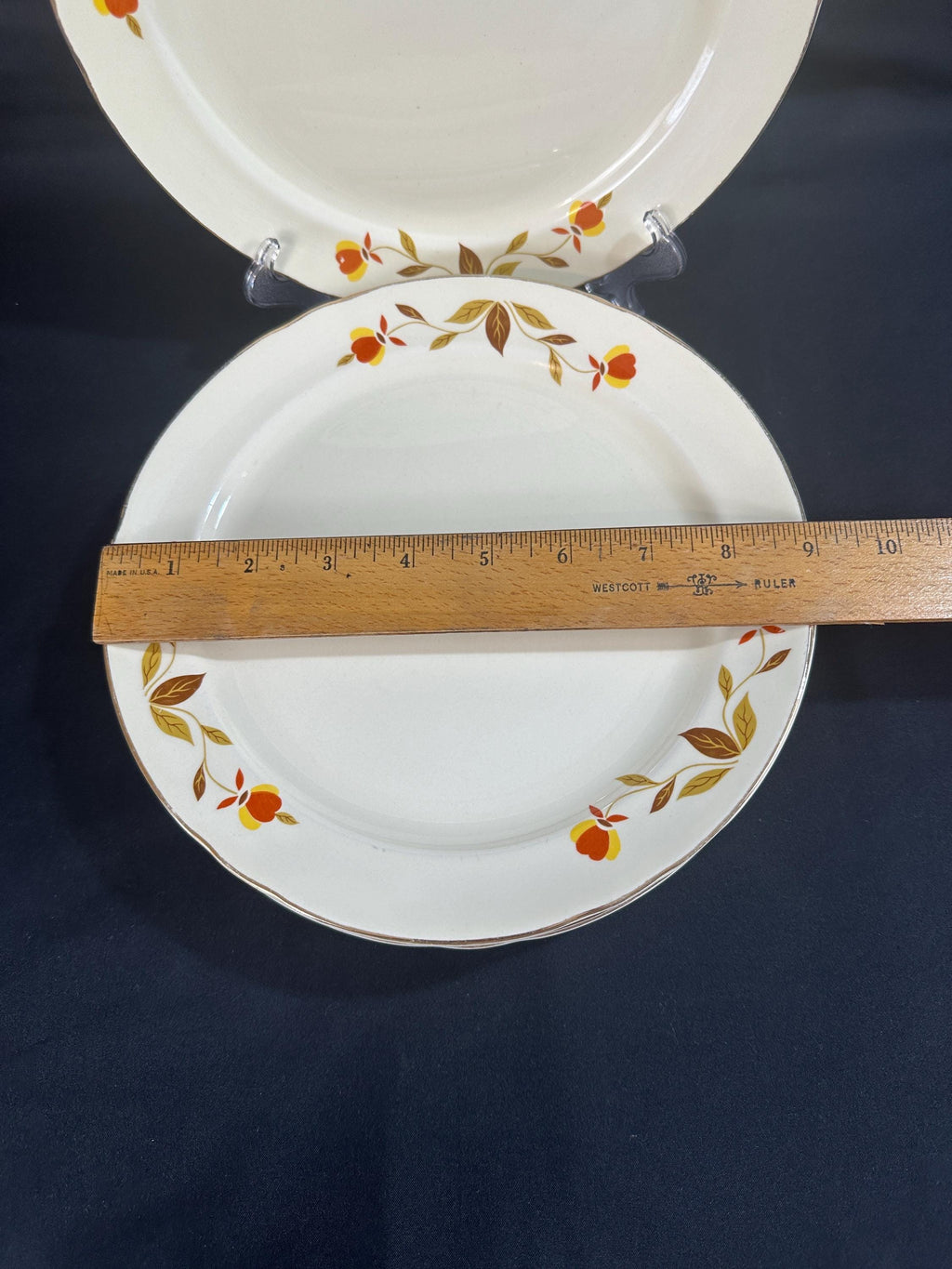 8 Hall Pottery Autumn Leaf Breakfast Plates