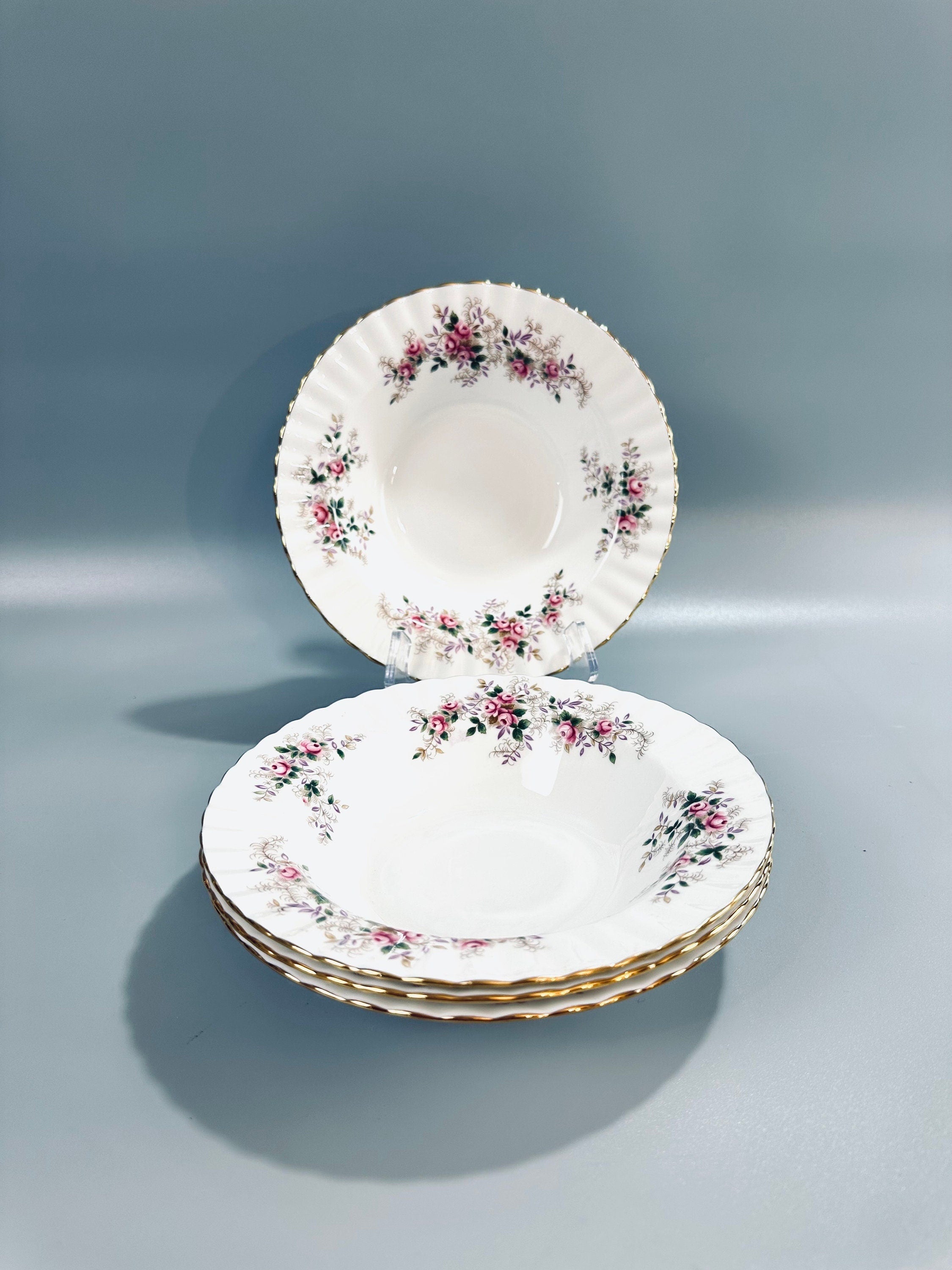 4 Royal Albert Lavender Rose Soup Bowls